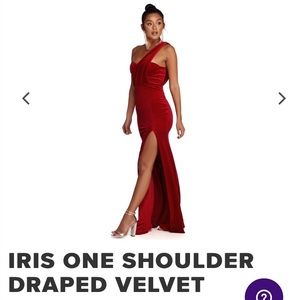Windsor Iris One Shoulder Draped Velvet Dress